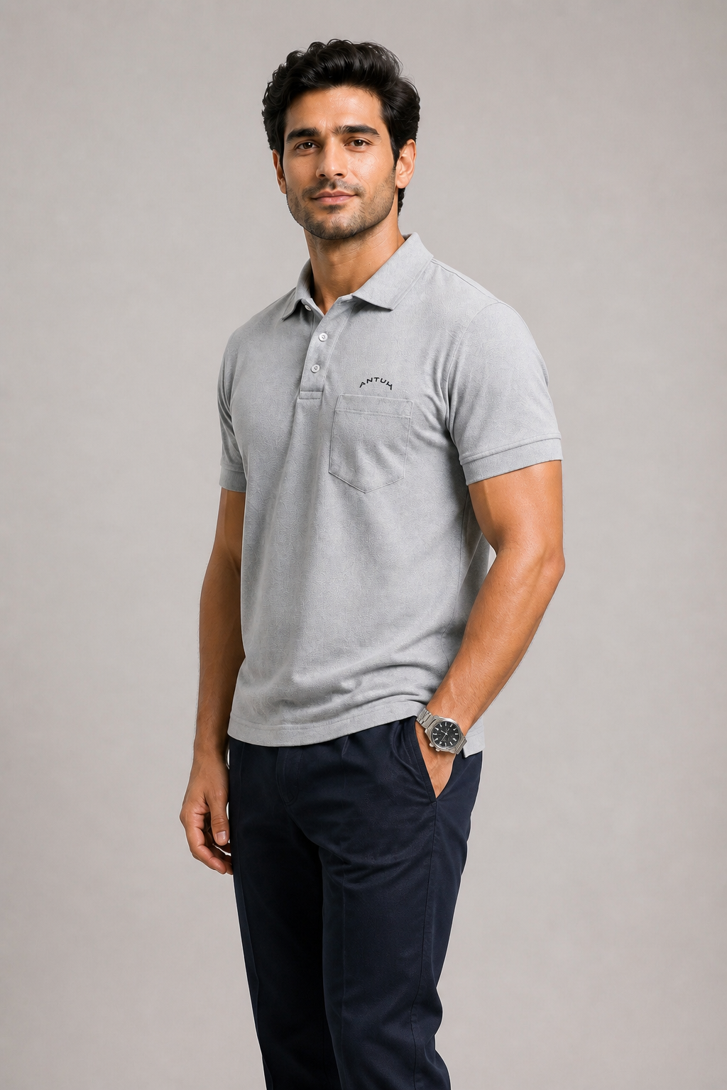 Light grey Colour Polo T-shirt (Premium Collection) – Antum Apparels