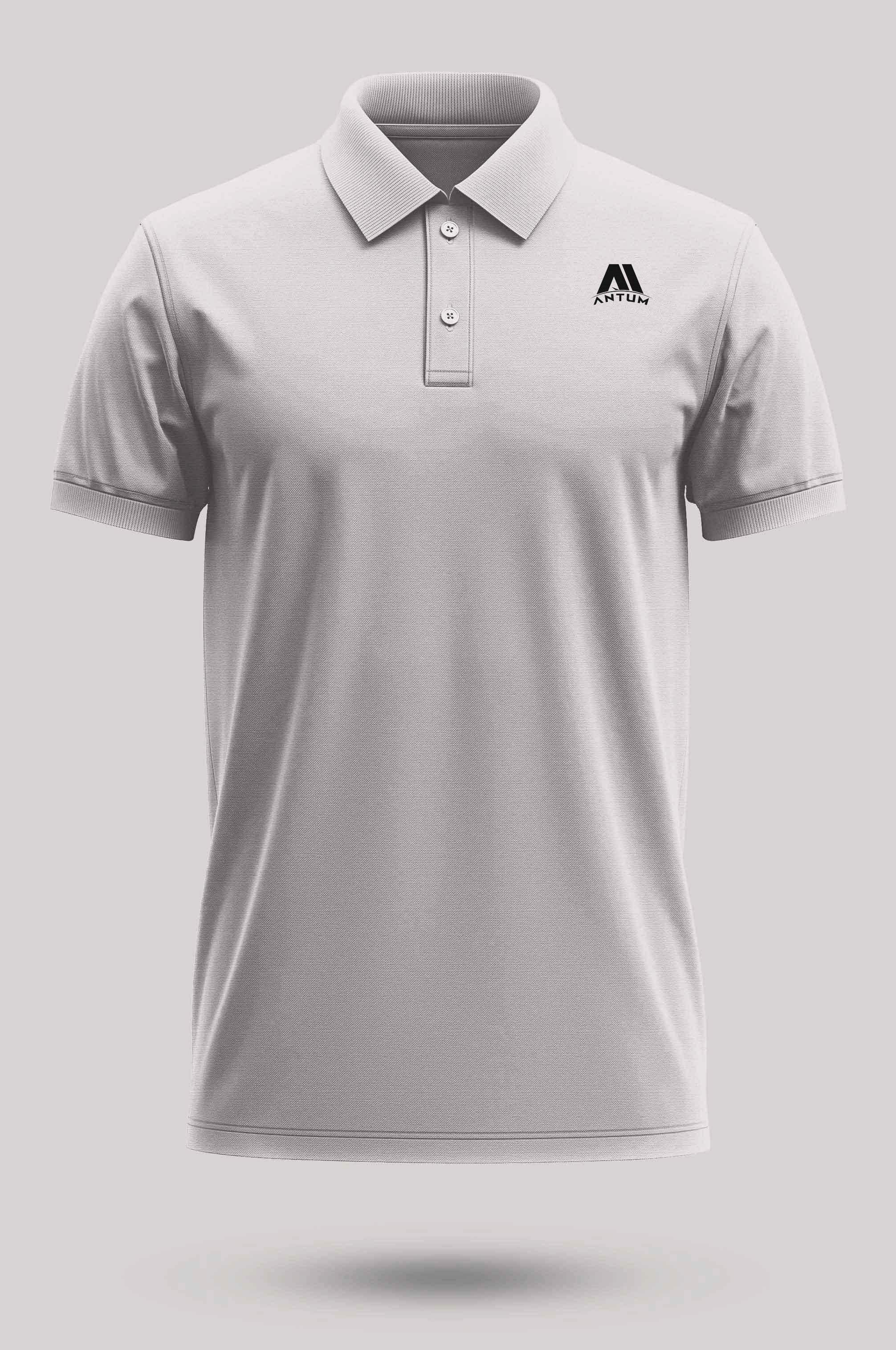 Men's white polo T-shirt