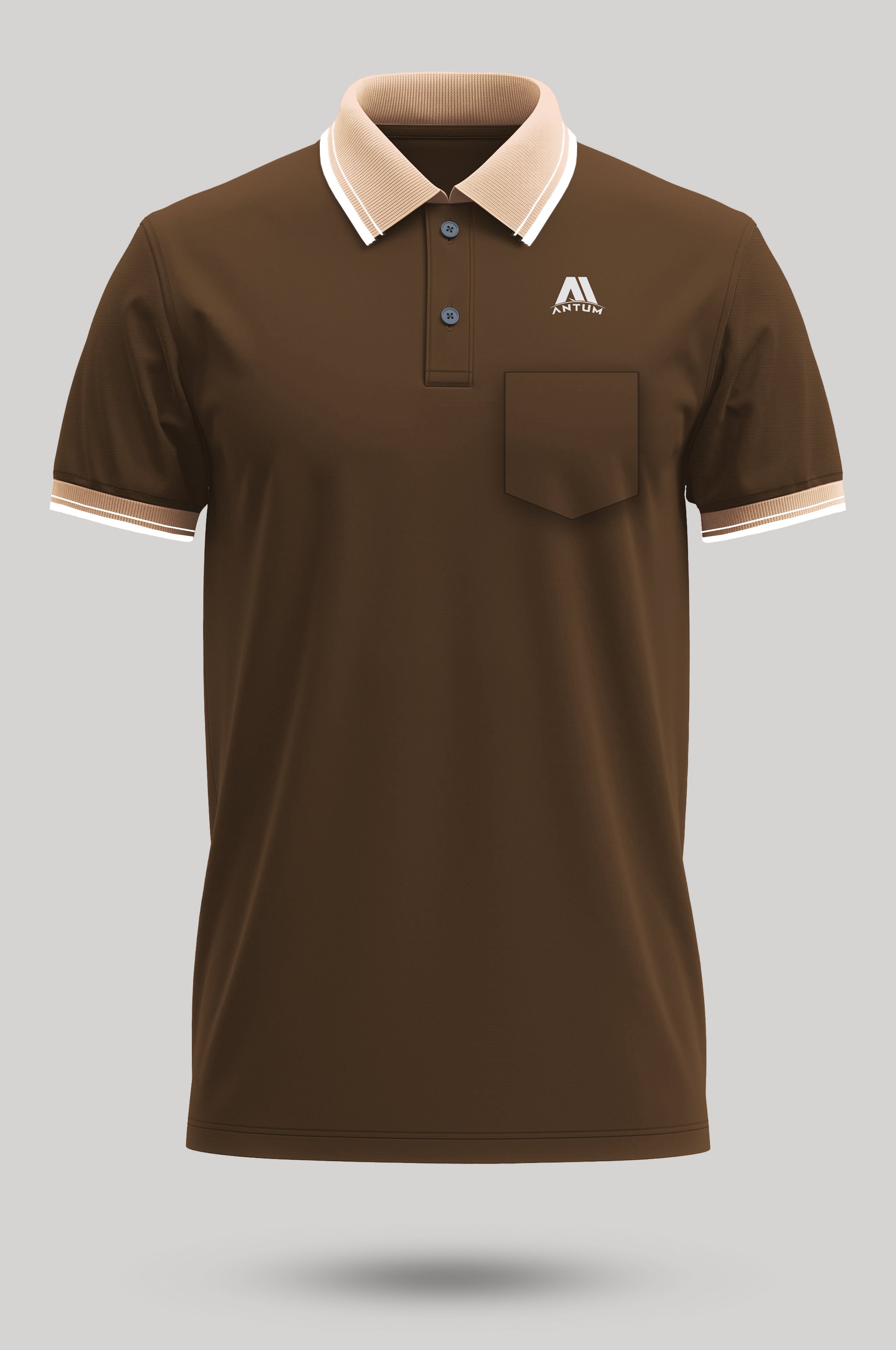 Men’s brown cotton polo T-shirt