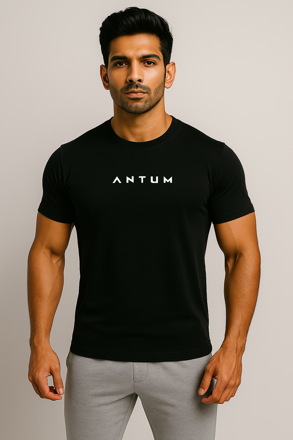 Men’s black lycra comfort fit T-shirt