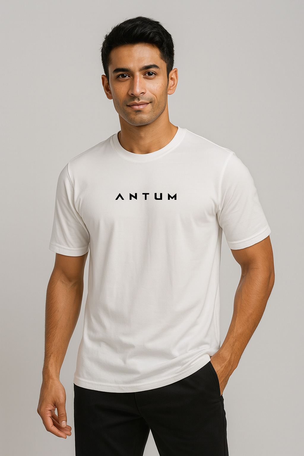 Men’s white lycra comfort fit T-shirt