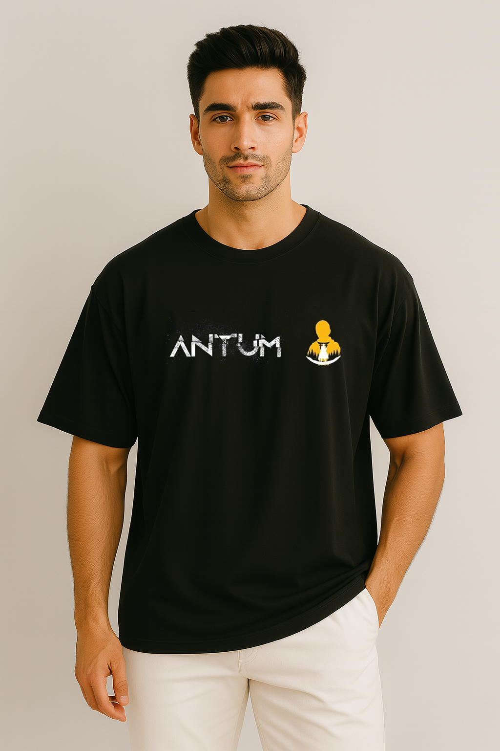 Men’s black cotton oversize T-shirt
