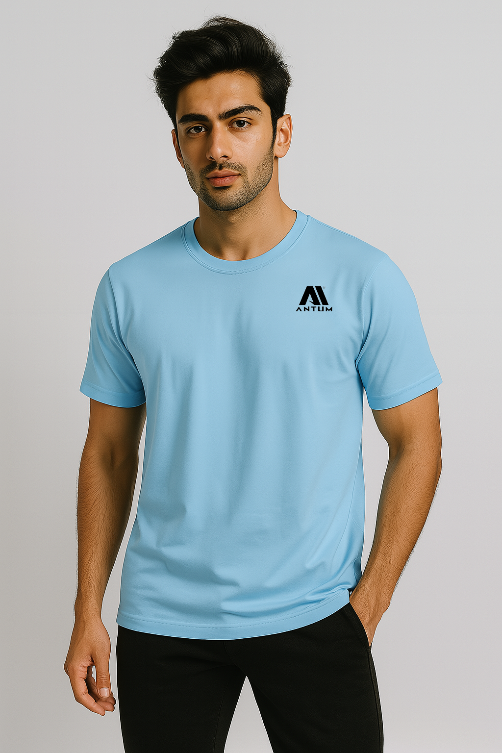 Men’s sky blue dryfit comfort fit T-shirt