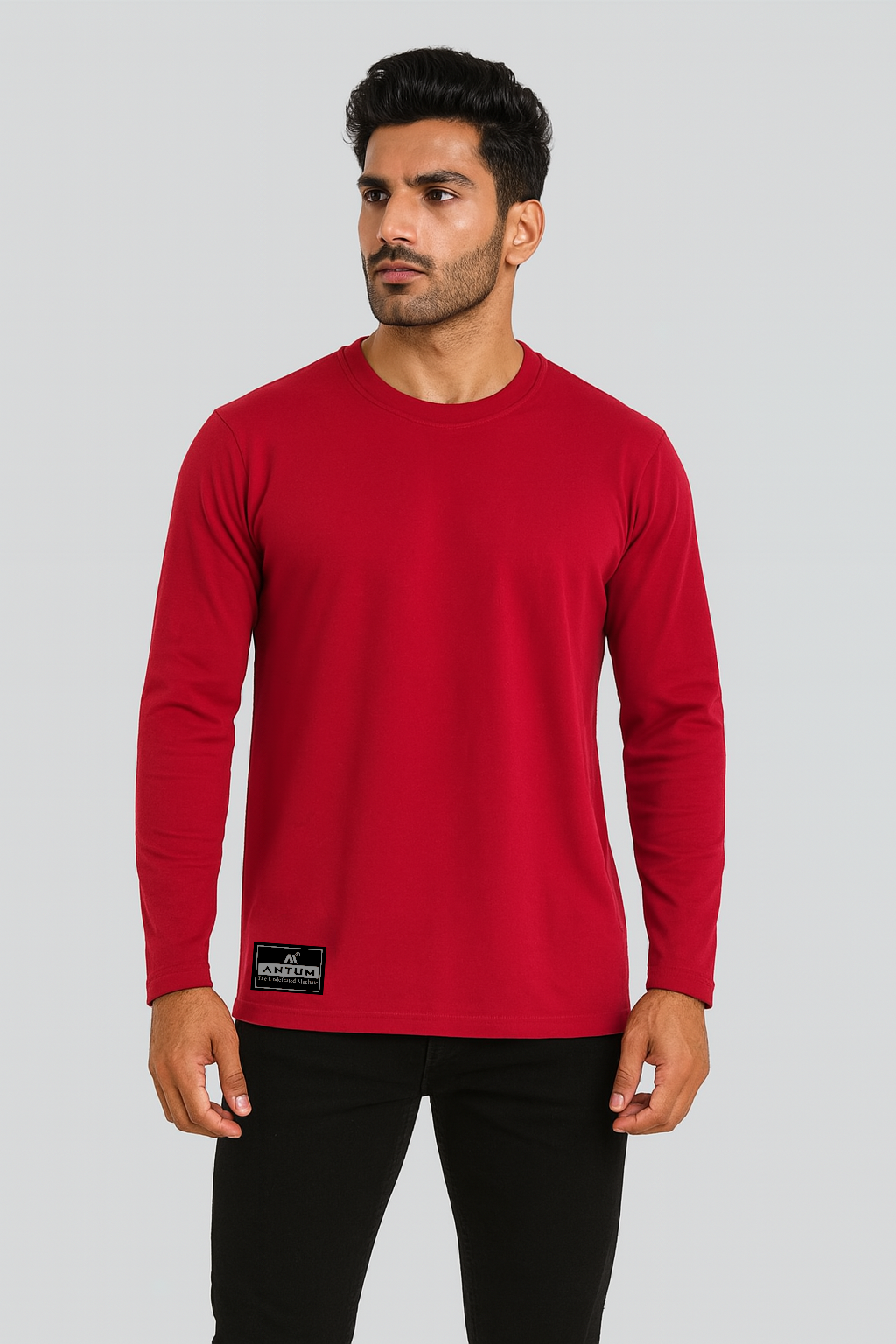 Men’s red full sleeves comfort fit T-shirt