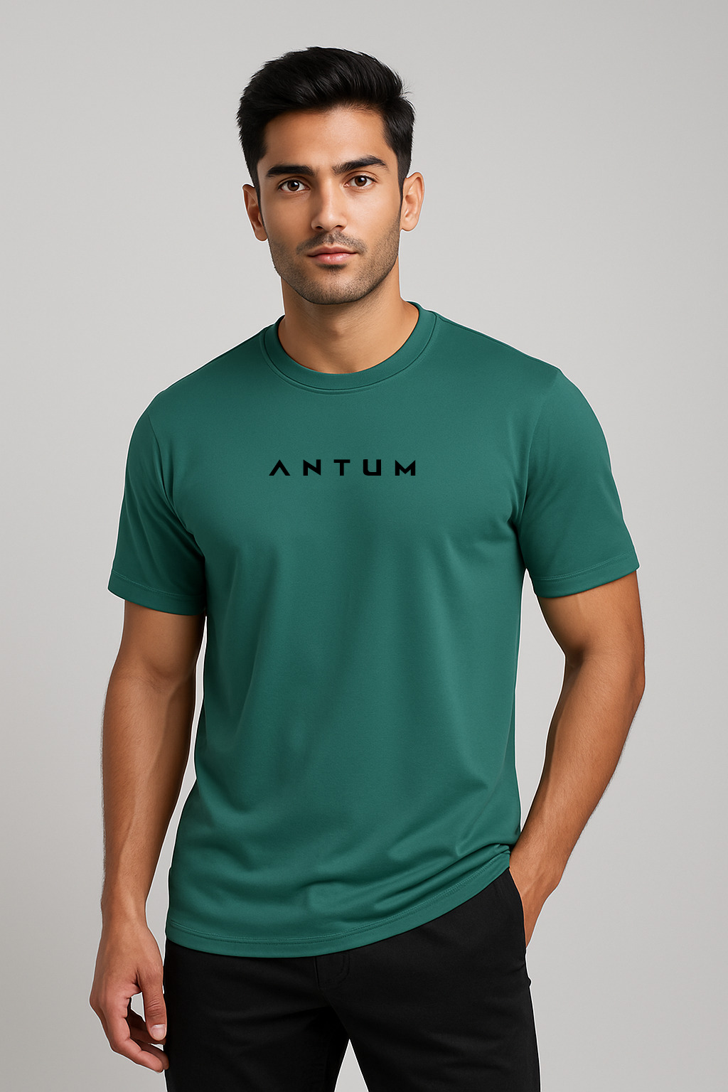 Men’s teal green lycra comfort fit T-shirt