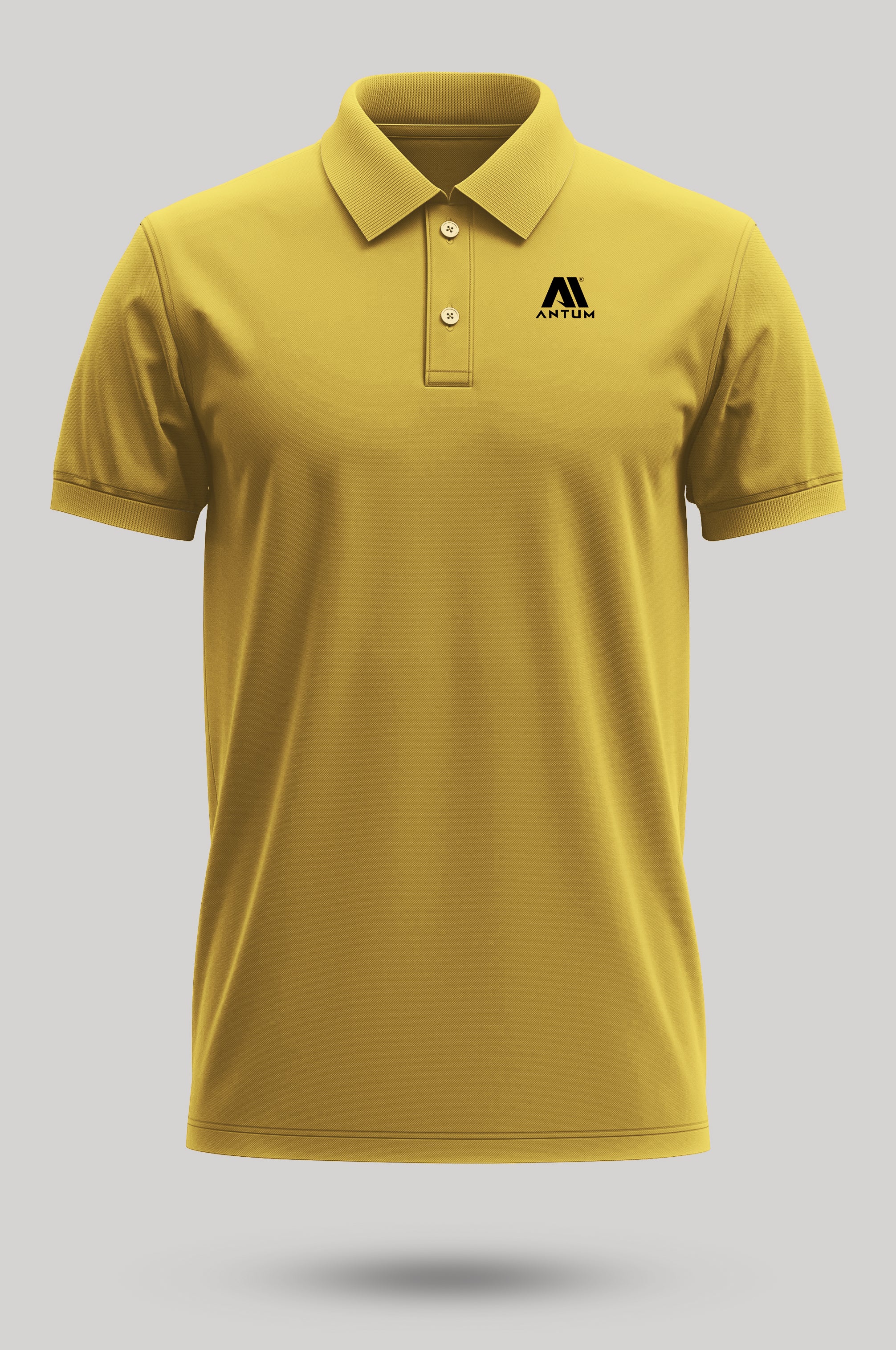 Men's turmeric yellow polo T-shirt