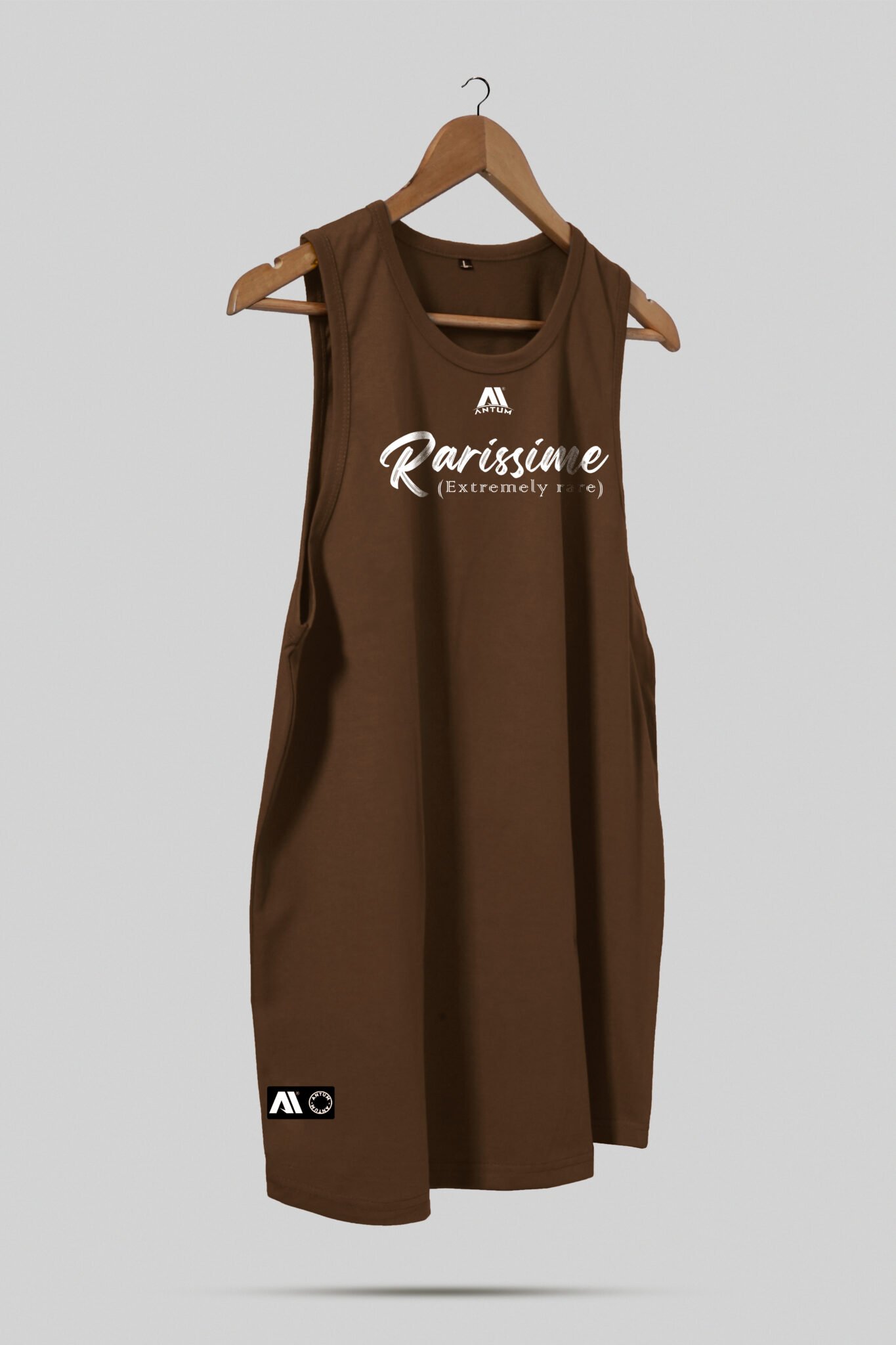 1) Coffee Colour Sleeveless T-shirt (Lycra material) – Antum Apparels